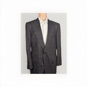 Tom Ford Herringbone Tweed Sport Jacket Peak Lapels Camel Silk Stunning 54/44R